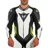 Kombinéza na motorku Dainese LAGUNA SECA 4 WHITE/BLACK/FLUO YELLOW