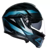 Výklopná helma AGV E2206 STREETMODULAR LEDRO MATT BLACK/POWDER BLUE