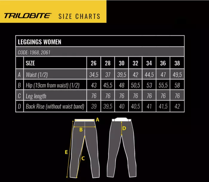 Dámské kalhoty Trilobite Leggings 2.0 monolayer black