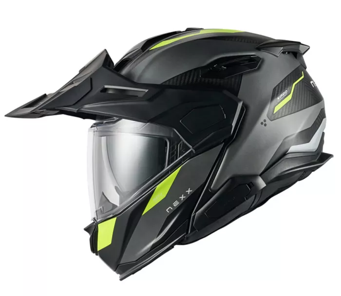 Výklopná helma NEXX X.LIFECOUNTRY Terra grey/neon MT