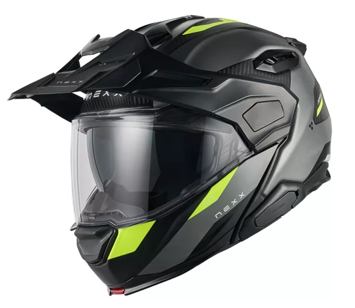Výklopná helma NEXX X.LIFECOUNTRY Terra grey/neon MT