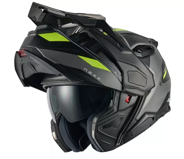 Výklopná helma NEXX X.LIFECOUNTRY Terra grey/neon MT