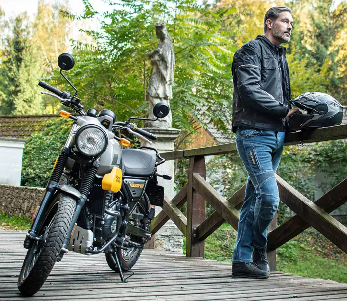 Kevlarové džíny na moto Trilobite Parado blue SLIM (prodloužené)