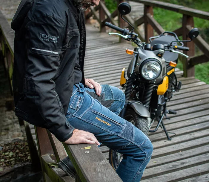 Kevlarové džíny na moto Trilobite Parado blue SLIM (prodloužené)