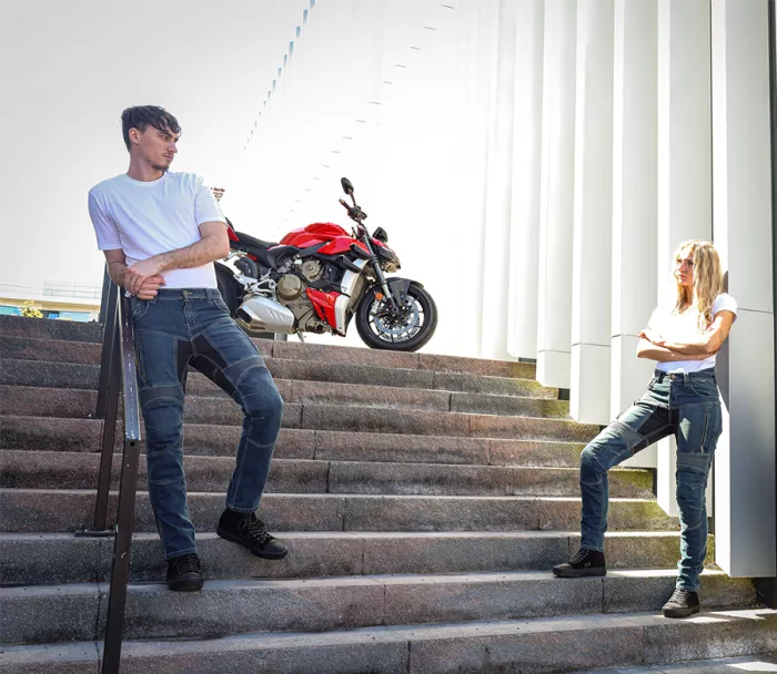 Kalhoty na moto Trilobite Parado doublelayer AAA regular fit men jeans blue level 2 (Prodloužené)