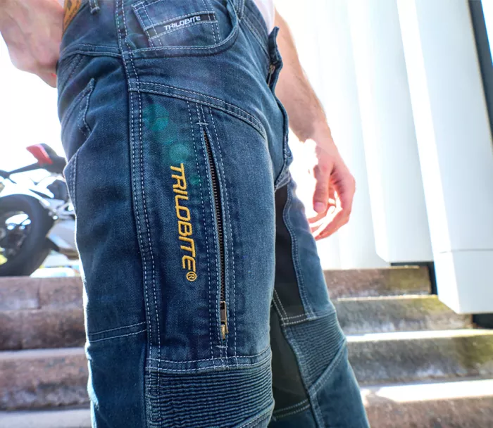 Kalhoty na moto Trilobite Parado doublelayer AAA regular fit men jeans blue level 2 (Prodloužené)