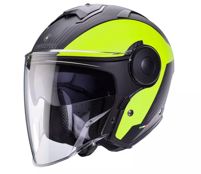 Otevřená helma Caberg Soho Milano matt black/yellow fluo