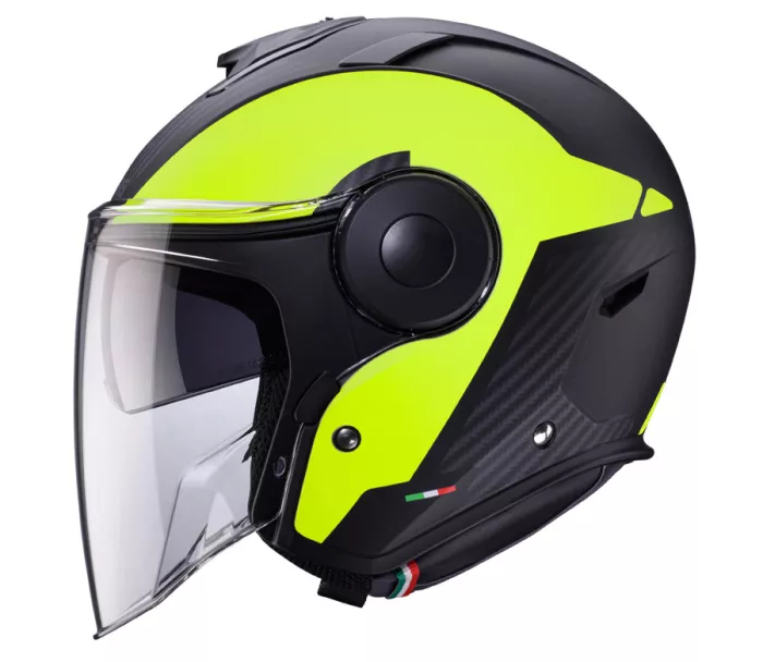 Otevřená helma Caberg Soho Milano matt black/yellow fluo