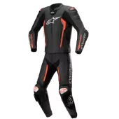 Dvoudílná kožená kombinéza Alpinestars Missile V2 black/red fluo