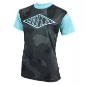 Dámský dres Nabajk Shpindler short sleeve black camo/turquoise