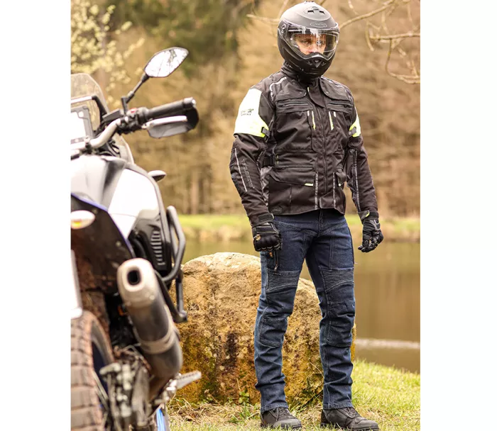 Kevlarové džíny na motorku Trilobite Parado dark blue SLIM