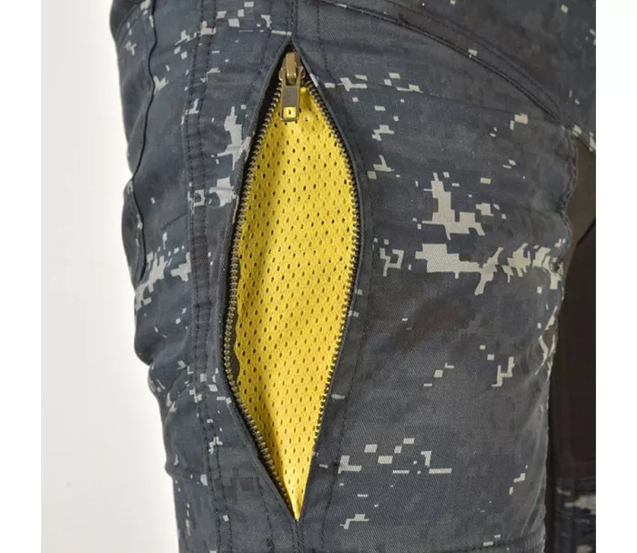 Kevlarové kalhoty na moto Trilobite Parado blue digi camo (prodloužené)