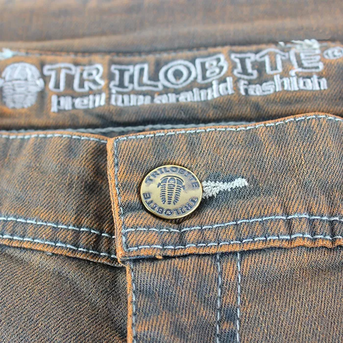 Kevlarové džíny na motorku Trilobite Parado rusty brown Slim fit