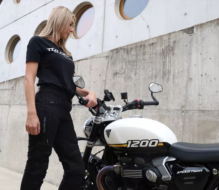 Dámské kalhoty Trilobite Parado doublelayer AAAA slim fit jeans black level 2 (prodloužené)