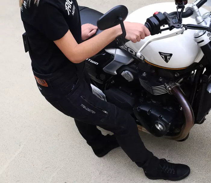 Dámské kalhoty Trilobite Parado doublelayer AAAA slim fit jeans black level 2 (prodloužené)