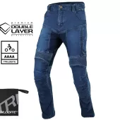 Kalhoty na moto Trilobite Parado doublelayer AAAA slim fit men jeans blue level 2 (Zkrácené)