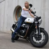 Dámské kalhoty Trilobite Parado doublelayer AAAA slim fit jeans blue level 2 (prodloužené)