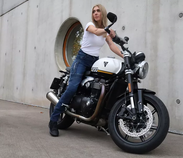 Dámské kalhoty Trilobite Parado doublelayer AAAA slim fit jeans blue level 2 (prodloužené)