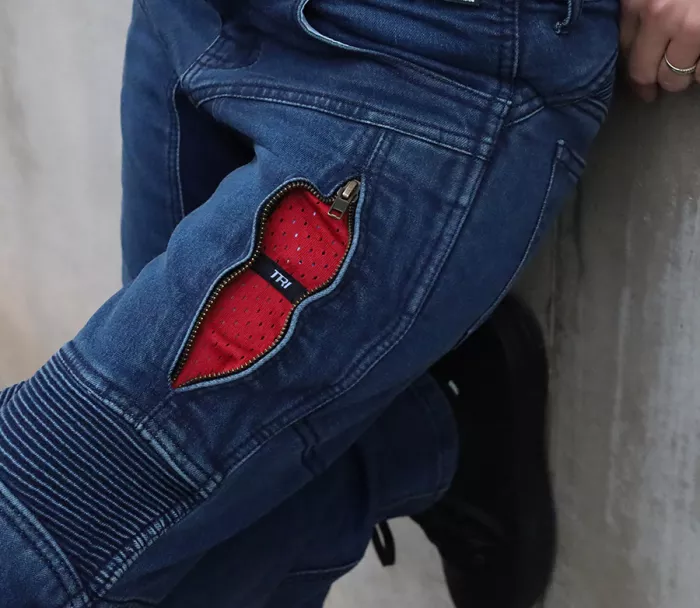 Dámské kalhoty Trilobite Parado doublelayer AAAA slim fit jeans blue level 2 (prodloužené)