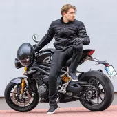 Kevlarové džíny na moto Trilobite Parado black SLIM (prodloužené)