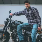 Kevlarové džíny na moto Trilobite Parado blue (prodloužená délka)