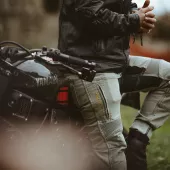 Kevlarové džíny na motorku Trilobite Parado light grey SLIM