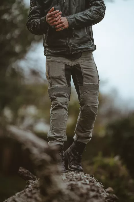 Kevlarové džíny na motorku Trilobite Parado light grey SLIM