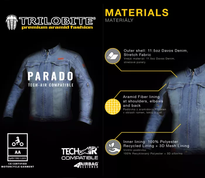 Dámská džínová bunda Trilobite Parado Tech-Air blue