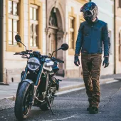 Kevlarové džíny na motorku Trilobite Parado rusty brown Slim Fit (prodloužené)