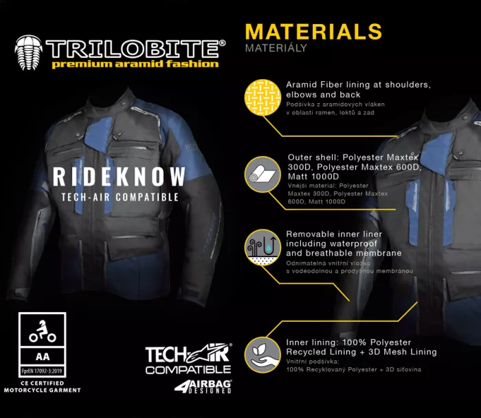 Dámská bunda na moto Trilobite Rideknow Tech-Air black/yellow fluo