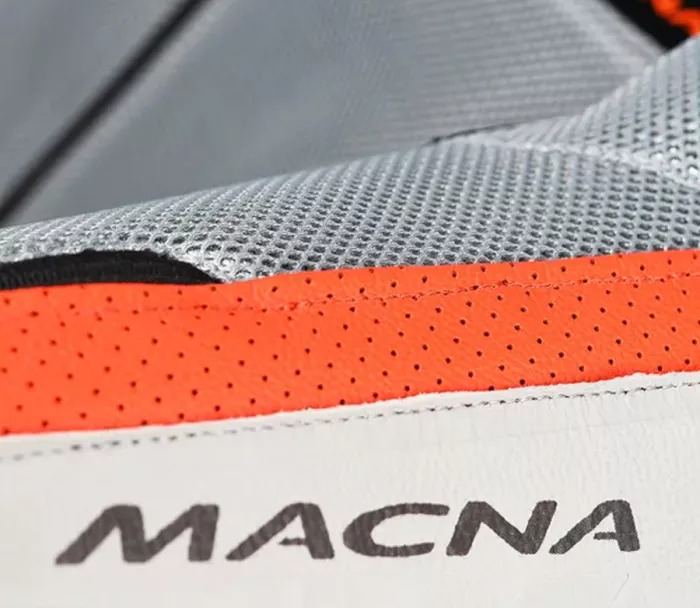 Pánská bunda na moto Macna Risant Night Eye grey/orange leather