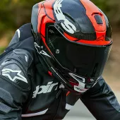 Integrální helma Alpinestars Supertech R10 Element black/carbon bright red/white gloss