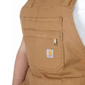 Krátké montérky CARHARTT RELAXED FIT CANVAS FEMALE SHORTALL BROWN