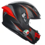 Helma na motorku AGV K6S SLASHCUT BLACK/GREY/RED