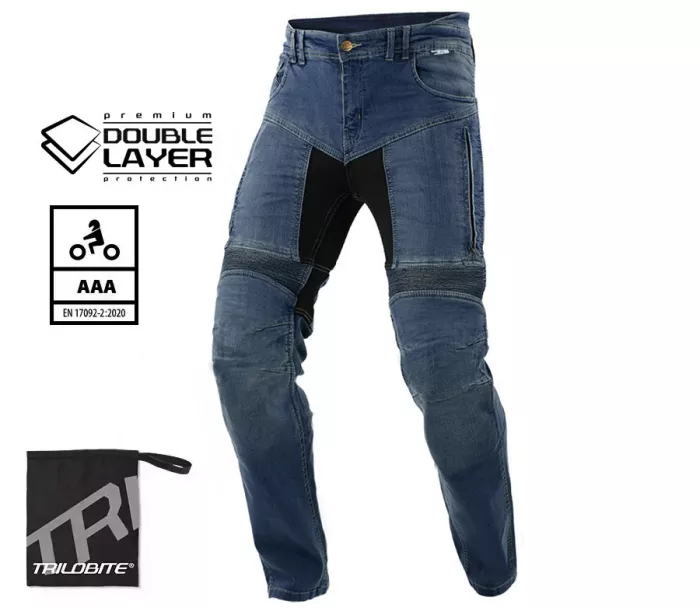 Pánské džíny Trilobite Parado doublelayer AAA slim fit men jeans blue level 2