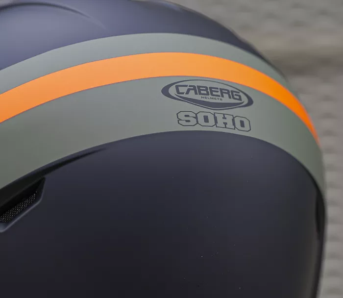Otevřená helma Caberg Soho Zephyr matt black/military green/orange