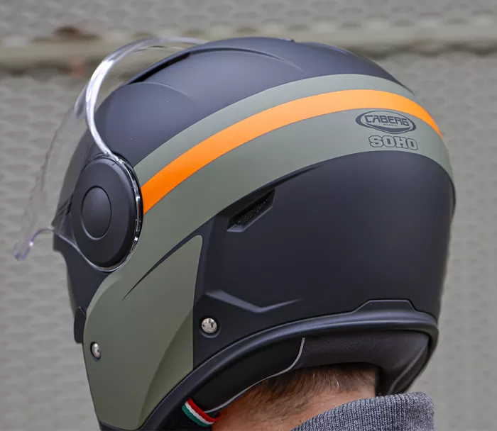 Otevřená helma Caberg Soho Zephyr matt black/military green/orange