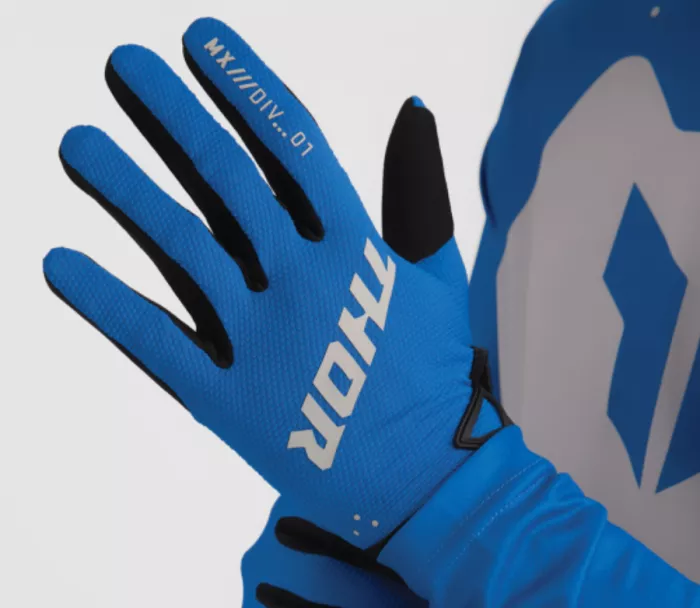 Motokrosové dětské rukavice Thor Ridemode Static blue