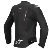 Dámská kožená bunda Alpinestars Stella Dusk black/diva pink/white
