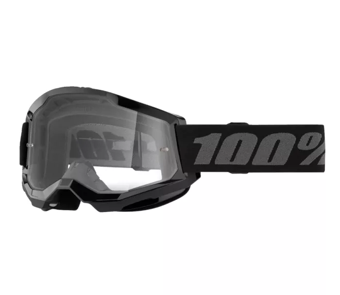 100% strata2 black youth goggle clear lens