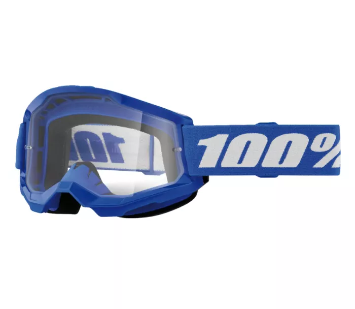 Dětské brýle na motokros 100% strata2 blue goggle clear lens