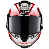 Závodní helma Alpinestars Supertech R10 Team black/carbon red/white glossy