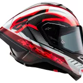 Závodní helma Alpinestars Supertech R10 Team black/carbon red/white glossy