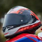 Závodní helma Alpinestars Supertech R10 Team black/carbon red/white glossy