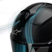 Integrální helma Alpinestars Supertech R10 Team black/carbon red fluo/dark blue matt