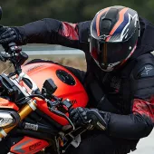 Integrální helma Alpinestars Supertech R10 Team black/carbon red fluo/dark blue matt