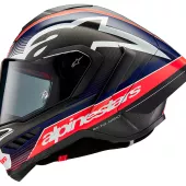 Integrální helma Alpinestars Supertech R10 Team black/carbon red fluo/dark blue matt