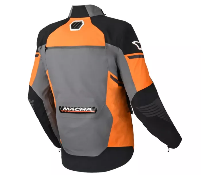 Pánská bunda na moto Macna Synchrone Night Eye grey/orange/black