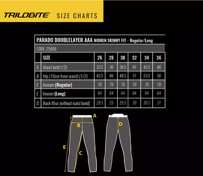 Dámské kalhoty Trilobite Parado doublelayer AAA skinny fit blue level 2