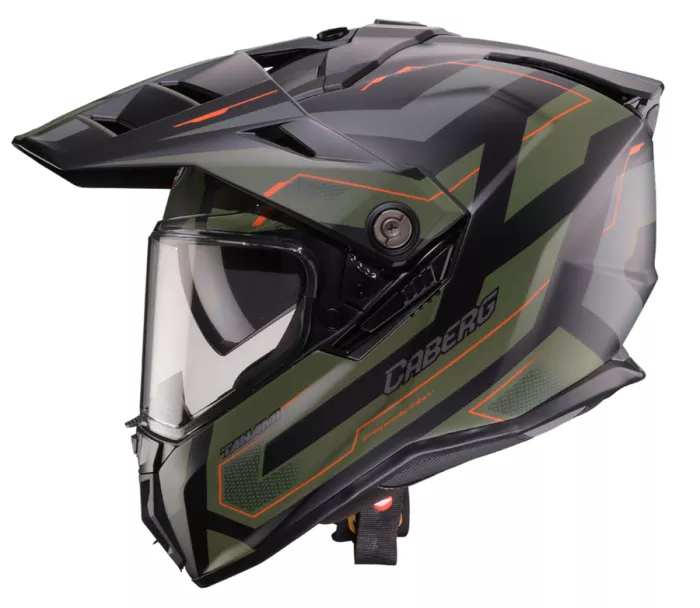 Helma na moto Caberg Tanami Ranger matt black/military green/orange